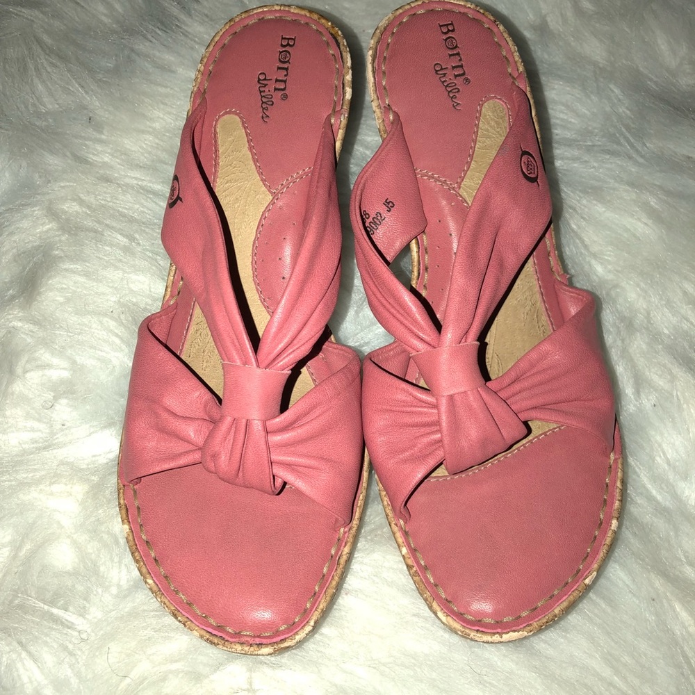 Pink leather born size 7